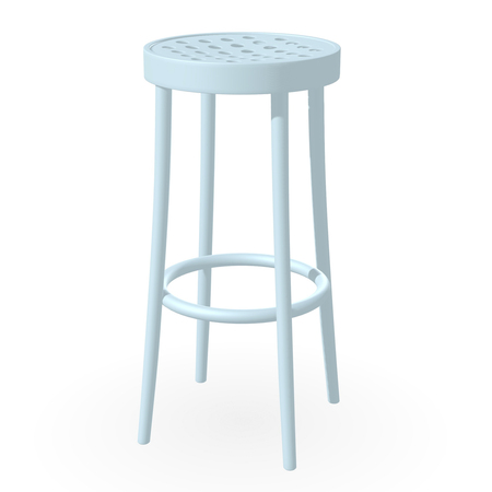 Ton Hocker 822 H: 61 cm , Filzgleiter weiss, Babyblau pigmentiert (B48)