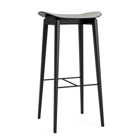 Norr11 NY11 Stool - Upholstery Weissgrau 110 - Hallingdal 65, Eiche schwarz, H: 75 cm