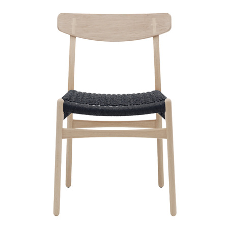 Carl Hansen & Søn Stuhl 'CH23' Eiche geseift, Papierkordel Schwarz