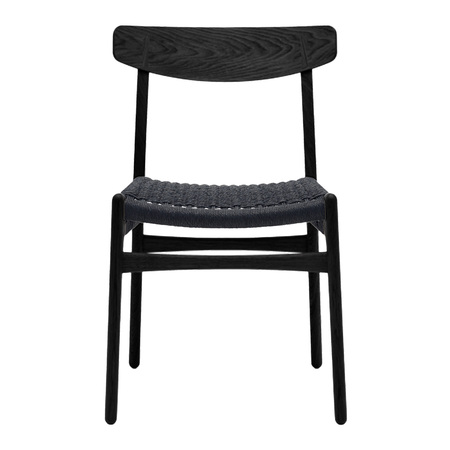 Carl Hansen & Søn Stuhl 'CH23' Eiche Black lackiert, Papierkordel Schwarz