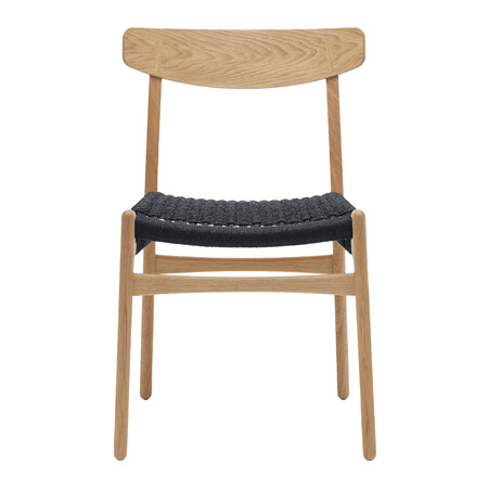 Carl Hansen & Søn Stuhl 'CH23' Eiche geölt, Papierkordel Schwarz