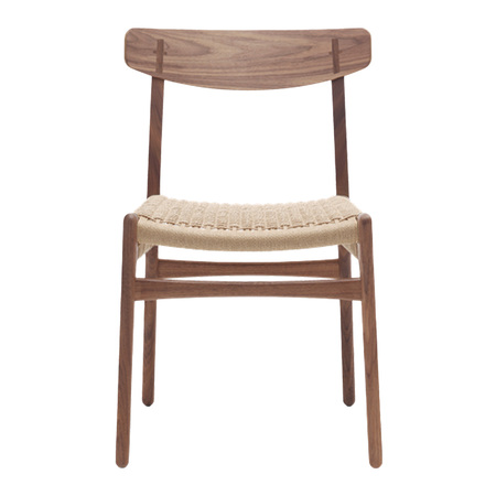 Carl Hansen & Søn Stuhl 'CH23' Walnuss geölt, Papierkordel Natur