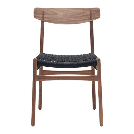 Carl Hansen & Søn Stuhl 'CH23' Walnuss geölt, Papierkordel Schwarz