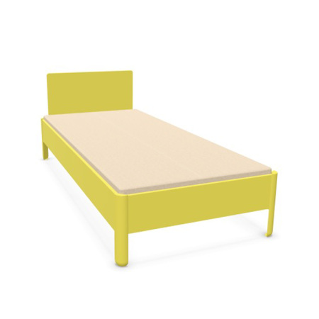Müller Small Living 'Nait' Bett farbig lackiert Dynamischgelb - RAL 0959059, Mit Kopfteil, B: 90 cm