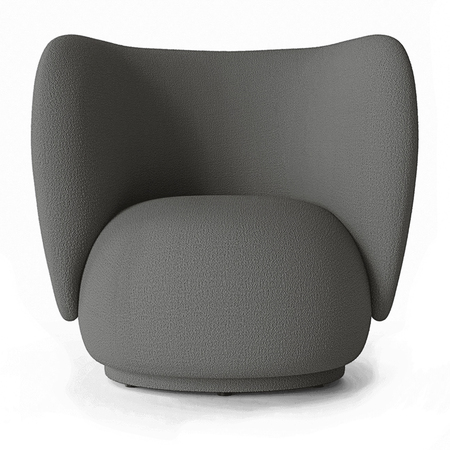 Ferm Living Rico Lounge Chair Grey - Wool Bouclé