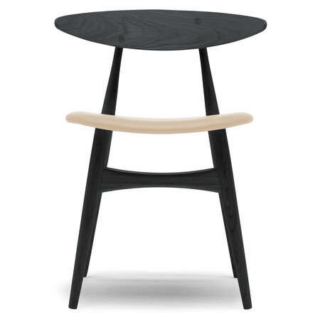 Carl Hansen & Søn Polsterstuhl 'CH33P' Beige 90 - Leder 'SIF', Eiche Black lackiert