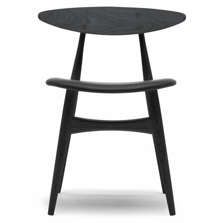 Carl Hansen & Søn Polsterstuhl 'CH33P' Schwarz 98 - Leder 'SIF', Eiche Black lackiert