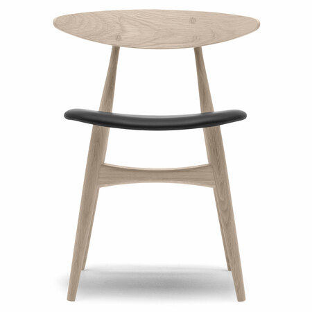 Carl Hansen & Søn Polsterstuhl 'CH33P' Schwarz 98 - Leder 'SIF', Eiche Weissöl geölt