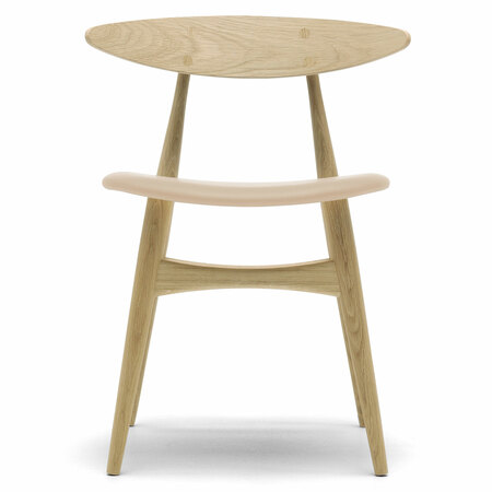Carl Hansen & Søn Polsterstuhl 'CH33P' Beige 90 - Leder 'SIF', Eiche geölt
