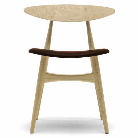 Carl Hansen & Søn Polsterstuhl 'CH33P' Dunkelbraun 92 - Leder 'SIF', Eiche geölt