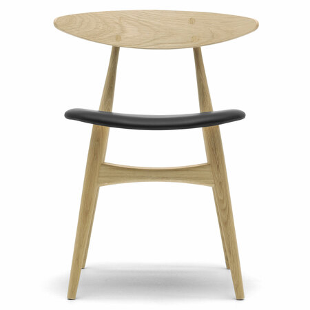 Carl Hansen & Søn Polsterstuhl 'CH33P' Schwarz 98 - Leder 'SIF', Eiche geölt
