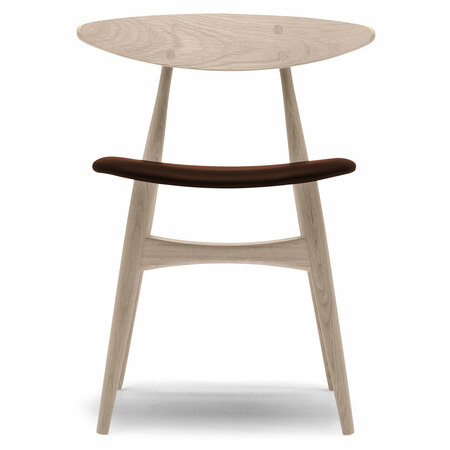 Carl Hansen & Søn Polsterstuhl 'CH33P' Dunkelbraun 92 - Leder 'SIF', Eiche geseift