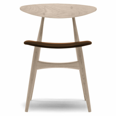 Carl Hansen & Søn Polsterstuhl 'CH33P' Braun 95 - Leder 'SIF', Eiche geseift