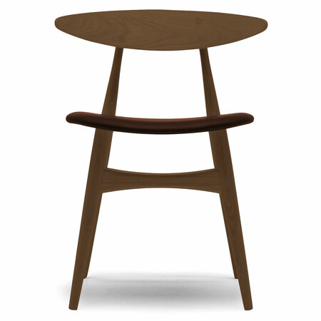 Carl Hansen & Søn Polsterstuhl 'CH33P' Dunkelbraun 92 - Leder 'SIF', Eiche rauchfarbiges Öl