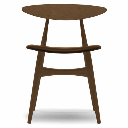 Carl Hansen & Søn Polsterstuhl 'CH33P' Braun 95 - Leder 'SIF', Eiche rauchfarbiges Öl