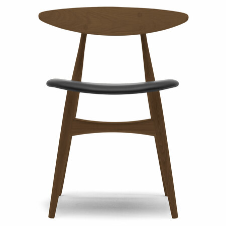 Carl Hansen & Søn Polsterstuhl 'CH33P' Schwarz 98 - Leder 'SIF', Eiche rauchfarbiges Öl