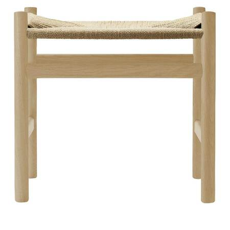 Carl Hansen & Søn Hocker 'CH53' Eiche geseift, Papierkordel Natur, H: 39 cm