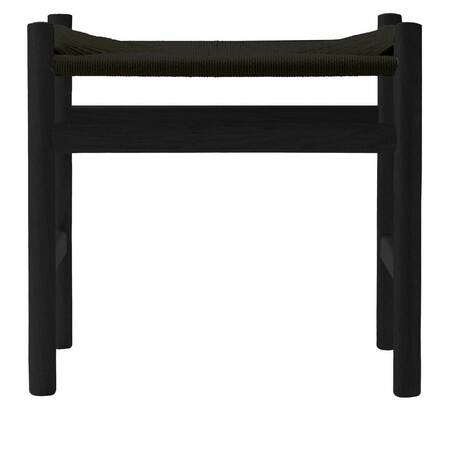 Carl Hansen & Søn Hocker 'CH53' Eiche Black lackiert, Papierkordel Schwarz, H: 39 cm