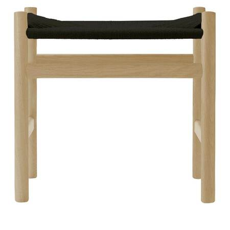 Carl Hansen & Søn Hocker 'CH53' Eiche geölt, Papierkordel Schwarz, H: 39 cm