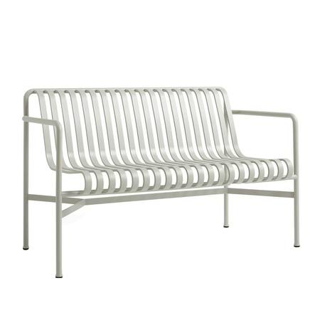 HAY Palissade Dining Bench Sky Grey, Mit Armlehnen