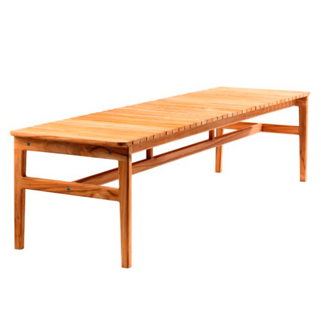 FDB Mobler M10 Sammen 3-Seater w/o back Teak Natur