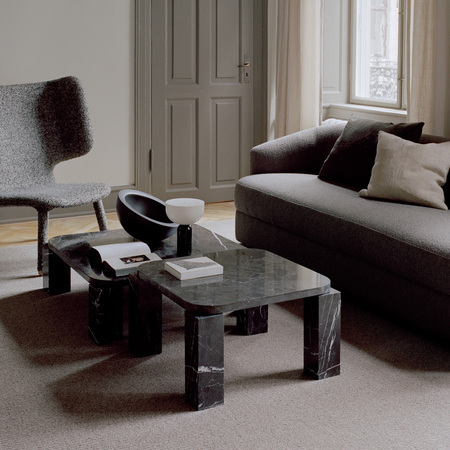 New Works Atlas Coffee Table Marmor Costa schwarz, B: 82 cm / T: 82 cm / H: 26 cm 