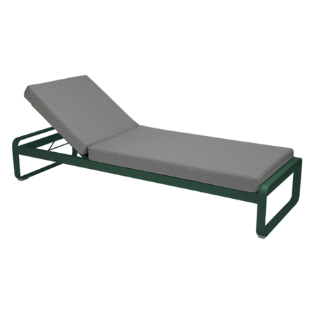 Fermob Bellevie Premium Sunlounger Zederngrün 02, Flanellgrau 79