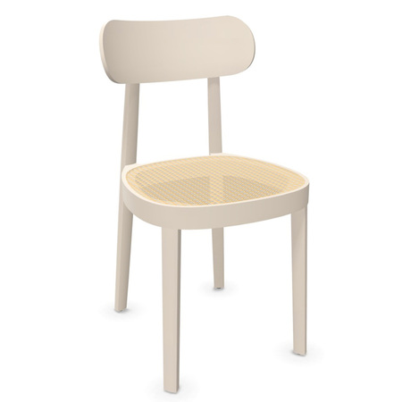 Thonet Stuhl 118  Buche weiss lasiert - TP 200, Kunststoff braun