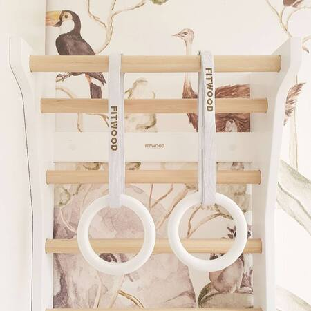FitWood Ulpu Mini Turnringe Birke natur, Gurte weiss