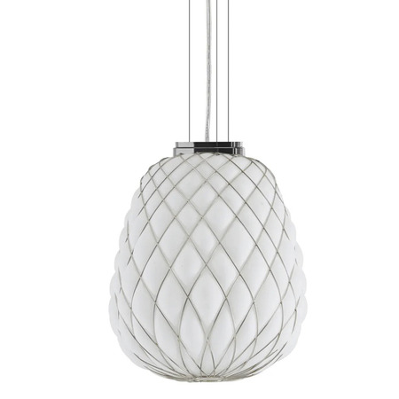 FontanaArte Pinecone Weiss-Chrom, Ø: 50 cm / H: 32 cm