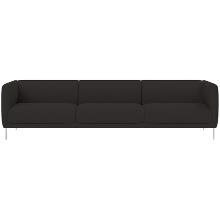 Fredericia Konami Sofa Anthrazit 180 - Hallingdal 65, Edelstahl gebürstet, B: 277 cm
