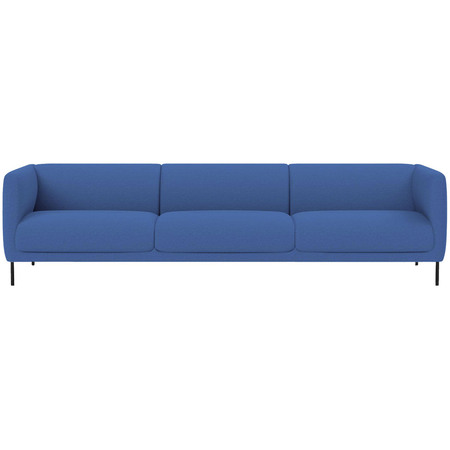 Fredericia Konami Sofa Hellblau 733 - Hallingdal 65, Edelstahl schwarz, B: 277 cm