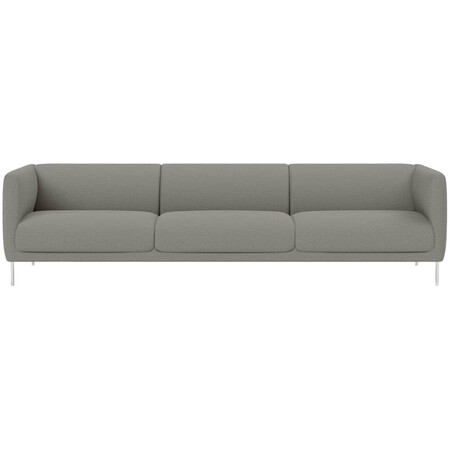 Fredericia Konami Sofa Hellgrau 130 - Hallingdal 65, Edelstahl gebürstet, B: 277 cm