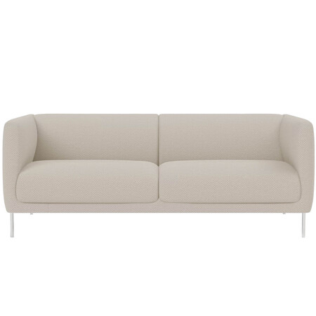 Fredericia Konami Sofa Dunkelbeige 103 - Hallingdal 65, Edelstahl gebürstet, B: 235 cm