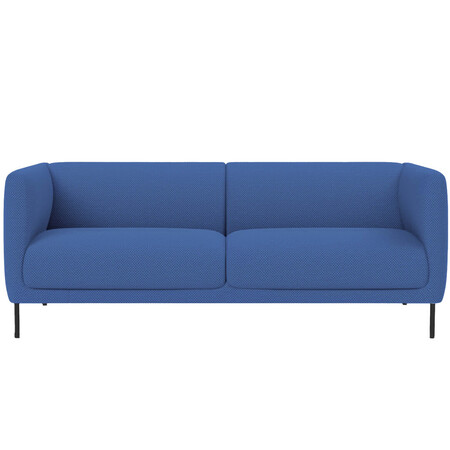 Fredericia Konami Sofa Hellblau 733 - Hallingdal 65, Edelstahl schwarz, B: 235 cm