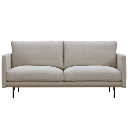 Wendelbo Trace Sofa Kieselweiss 02 - Navona, L: 177 cm, Stahl schwarz pulverbeschichtet