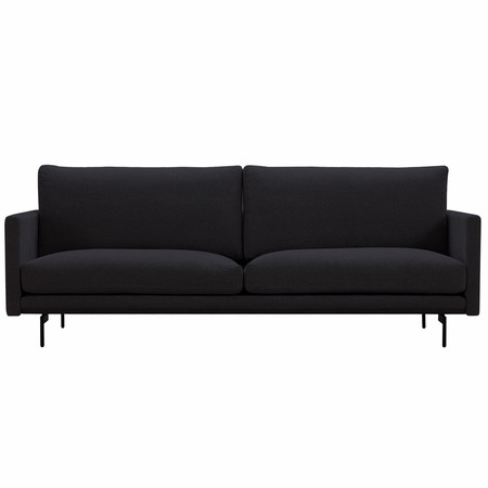 Wendelbo Trace Sofa Dunkelgrau 06 - Navona, L: 222 cm, Stahl schwarz pulverbeschichtet