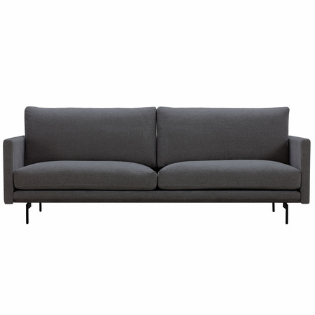 Wendelbo Trace Sofa Grau 04 - Navona, L: 222 cm, Stahl schwarz pulverbeschichtet