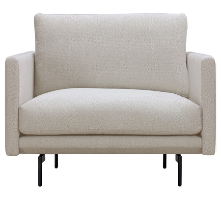 Wendelbo Trace 1 Seater Kieselweiss 02 - Navona, Stahl schwarz pulverbeschichtet