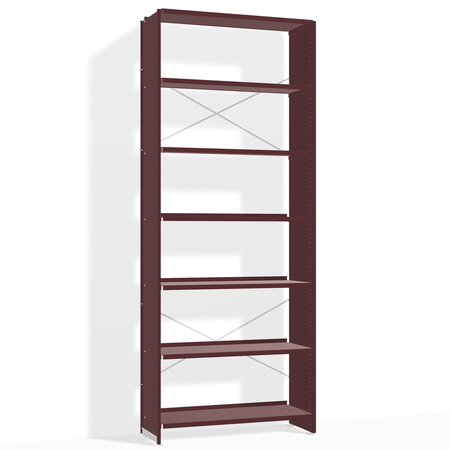 Lehni Aluminium-Regal Höhe: 220 cm Schwarzrot, B: 88 cm, T: 33 cm 