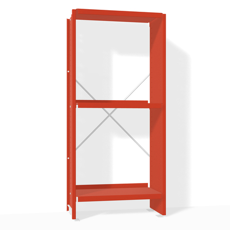 Lehni Aluminium-Regal Höhe: 95 cm Blutorange, B: 44 cm, T: 25 cm