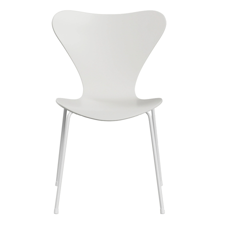 Fritz Hansen Series 7 Furnier lackiert Weiss 100, 43 cm , Weiss 100
