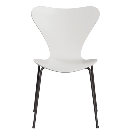 Fritz Hansen Series 7 Furnier lackiert Weiss 100, 43 cm , Warm Graphite 180