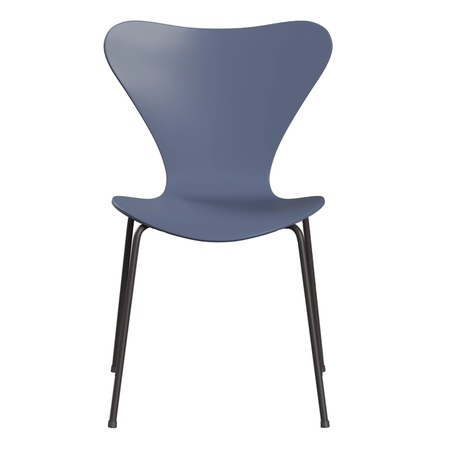 Fritz Hansen Series 7 Furnier lackiert Dusk Blue 850, 43 cm , Warm Graphite 180
