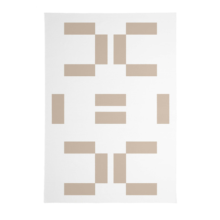 MY BENI Teppich EF-DC007 B: 100 cm / L: 140 cm , Wollweiss / Camel Beige