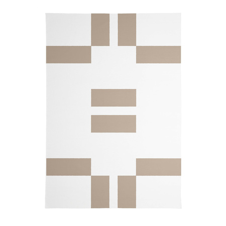 MY BENI Teppich EF-DC006 B: 100 cm / L: 140 cm , Wollweiss / Camel Beige