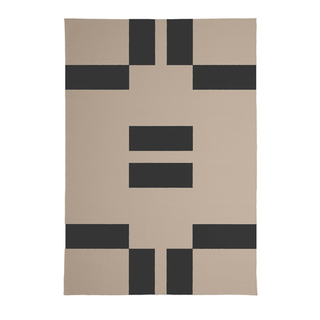 MY BENI Teppich EF-DC006 B: 100 cm / L: 140 cm , Camel Beige / Schwarz