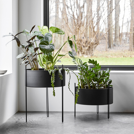 Woud Pidestall Planter Large Schwarz, Ø: 40 cm / H: 55 cm