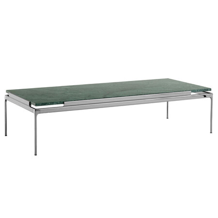 &Tradition Sett Coffee Table LN12 & LN13 Dark Chrome, B: 140 cm / T: 60 cm, Verde Guatemala Marmor