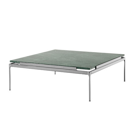 &Tradition Sett Coffee Table LN12 & LN13 Dark Chrome, B: 100 cm / T: 100 cm , Verde Guatemala Marmor